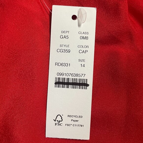 NWT J. Crew Pleated Maxi Skirt Drapey Georgette Womens 14 Candy Apple Red CG359 - Picture 9 of 13